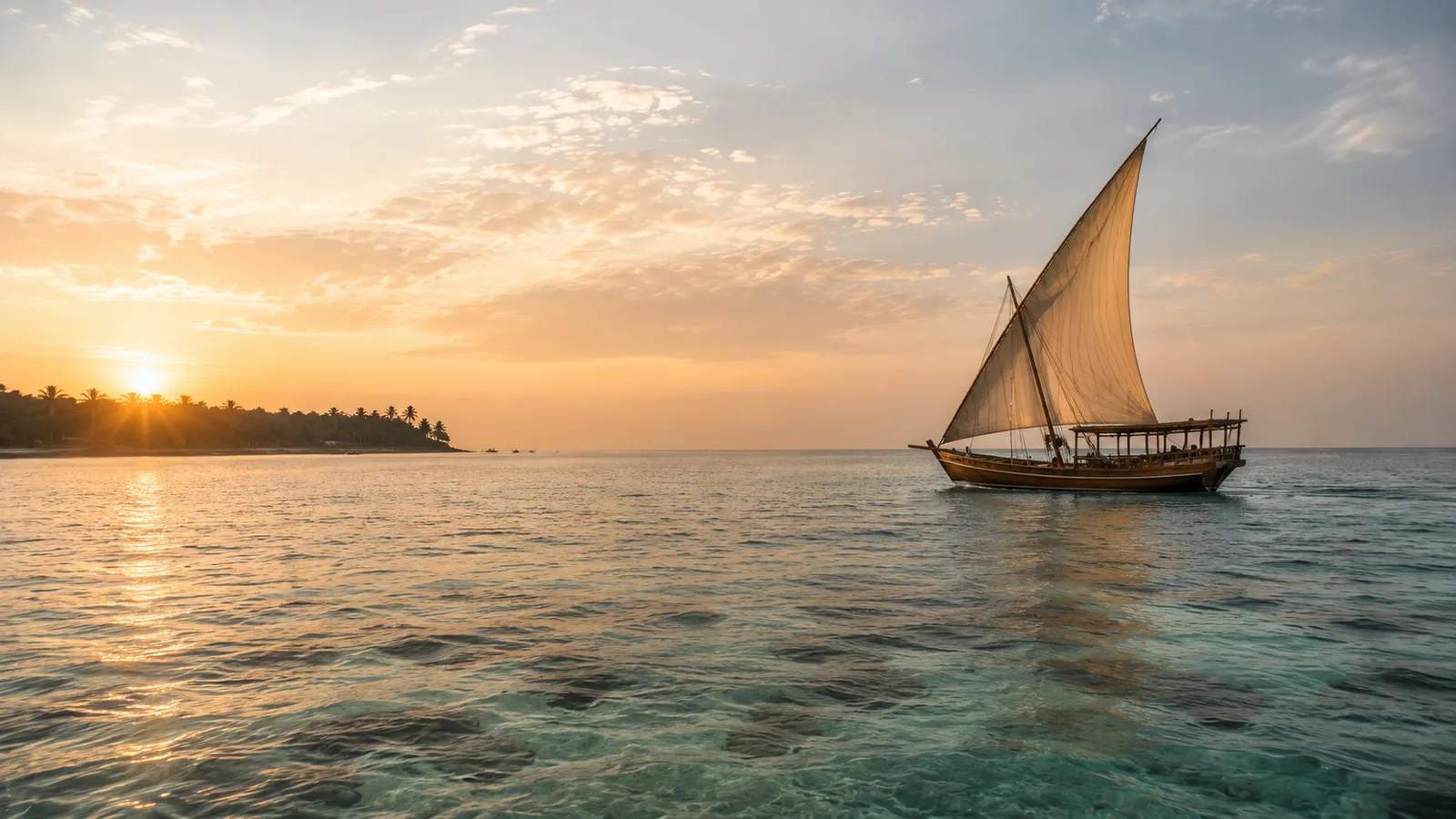 Private dhow sunset cruise in Tanzania.